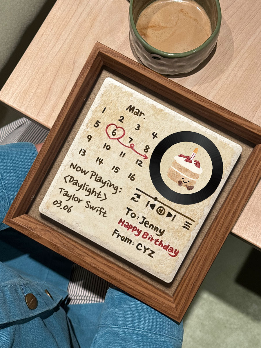 Custom NFC Music Plaque - Tap to Play Spotify & Apple Music | Hand-Painted Personalized Birthday Gift
