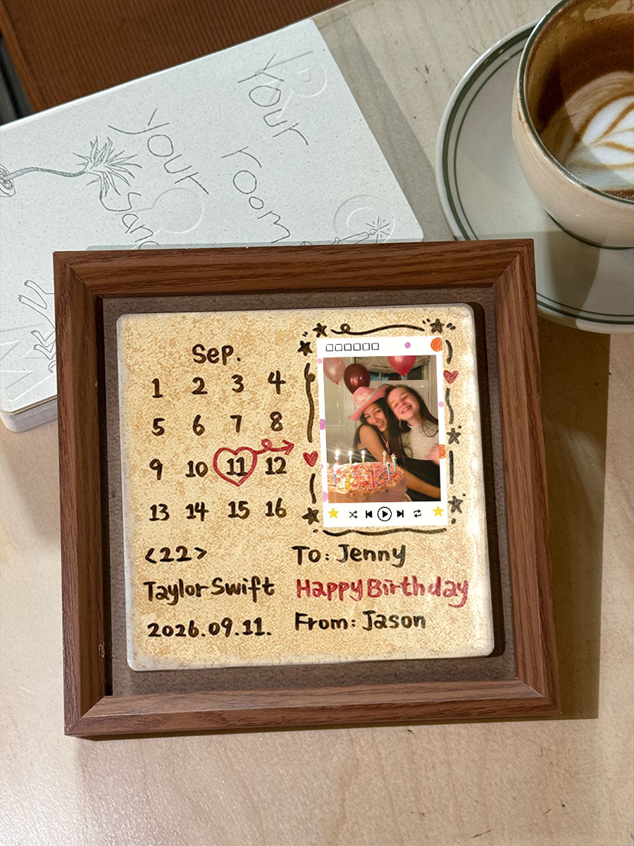 Custom NFC Music Plaque with Photo - Tap to Play Spotify Song | Personalized Birthday Gift for Him/Her