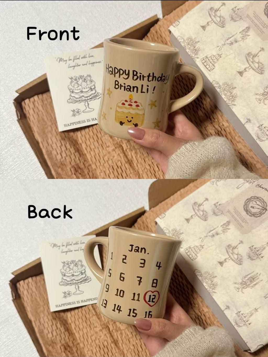 Niche Style, Ceramic Plate and Coffee Mugs with Hand-painted and Customized, Perfect Birthday Gifts