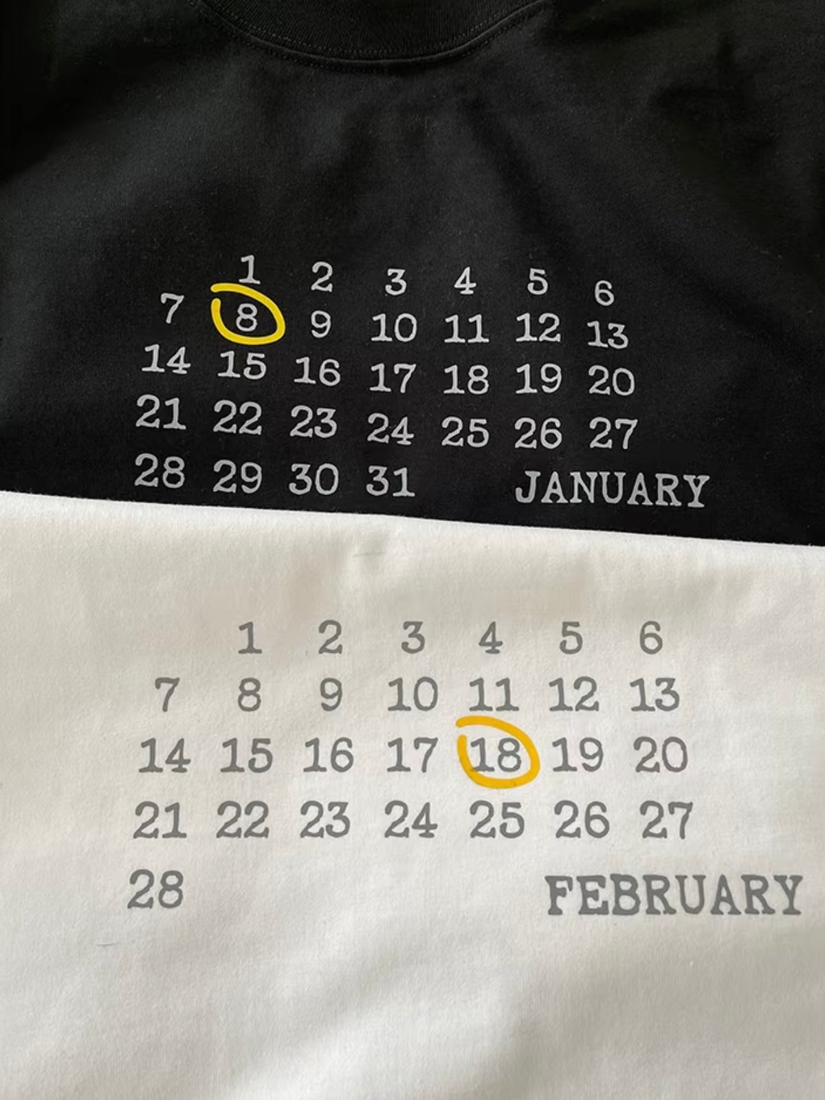 Custom Birthday Calendar T-Shirt (280 GSM Heavyweight)