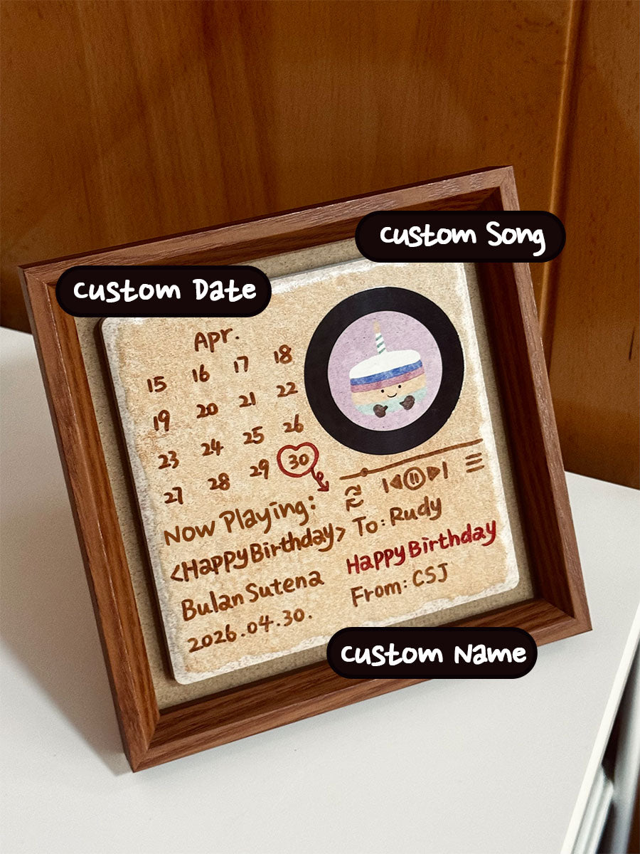 Custom NFC Music Plaque - Tap to Play Spotify & Apple Music | Hand-Painted Personalized Birthday Gift
