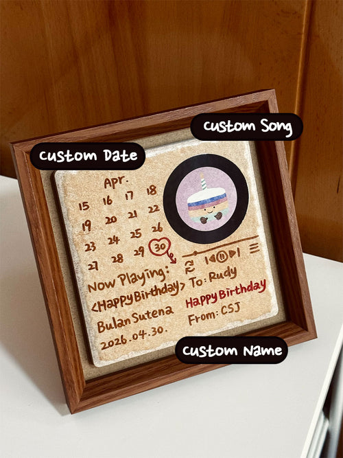 Custom NFC Music Plaque - Tap to Play Spotify & Apple Music | Hand-Painted Personalized Birthday Gift