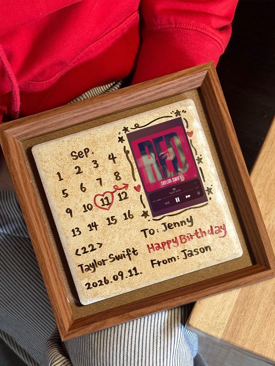 Custom NFC Music Plaque with Photo - Tap to Play Spotify Song | Personalized Birthday Gift for Him/Her