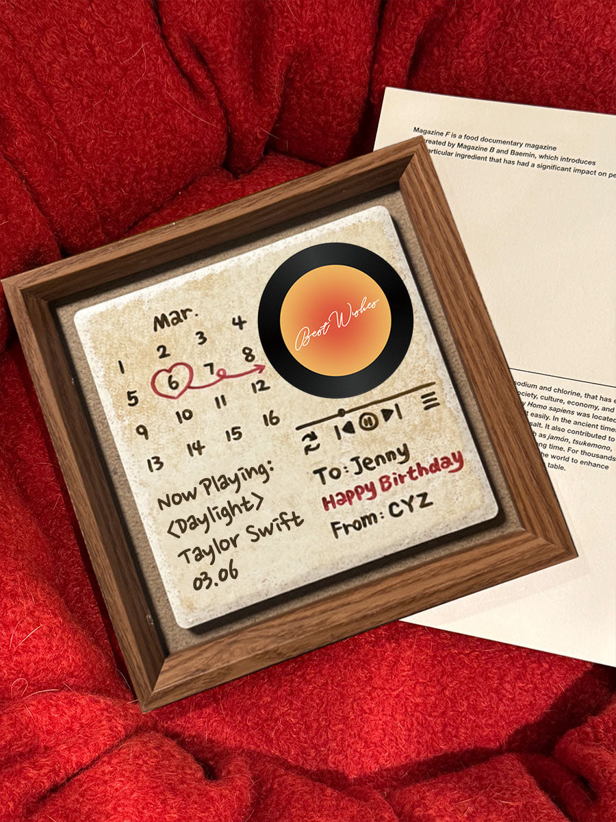 Custom NFC Music Plaque - Tap to Play Spotify & Apple Music | Hand-Painted Personalized Birthday Gift
