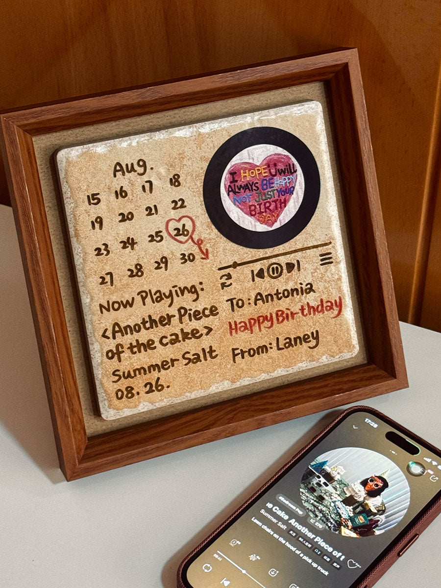 Custom NFC Music Plaque - Tap to Play Spotify & Apple Music | Hand-Painted Personalized Birthday Gift