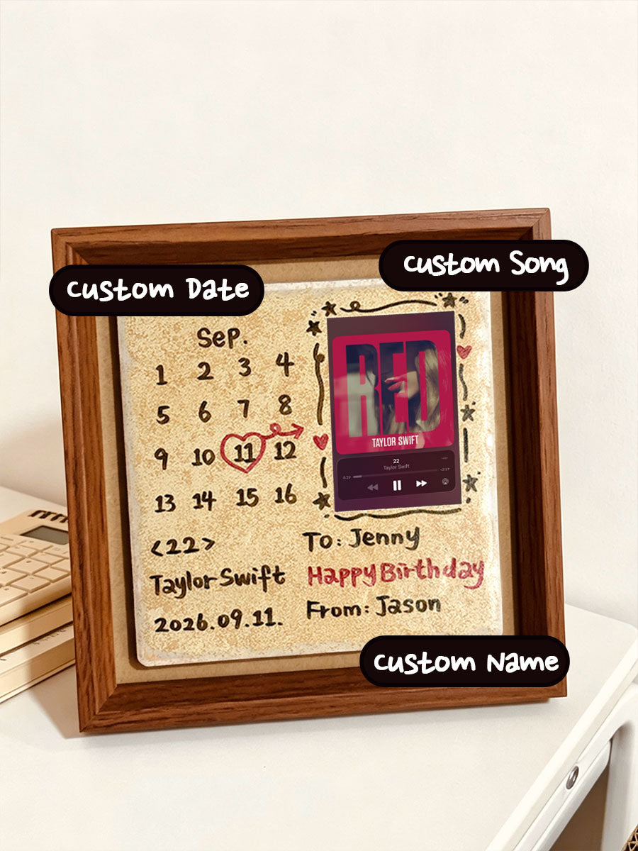 Custom NFC Music Plaque with Photo - Tap to Play Spotify Song | Personalized Birthday Gift for Him/Her