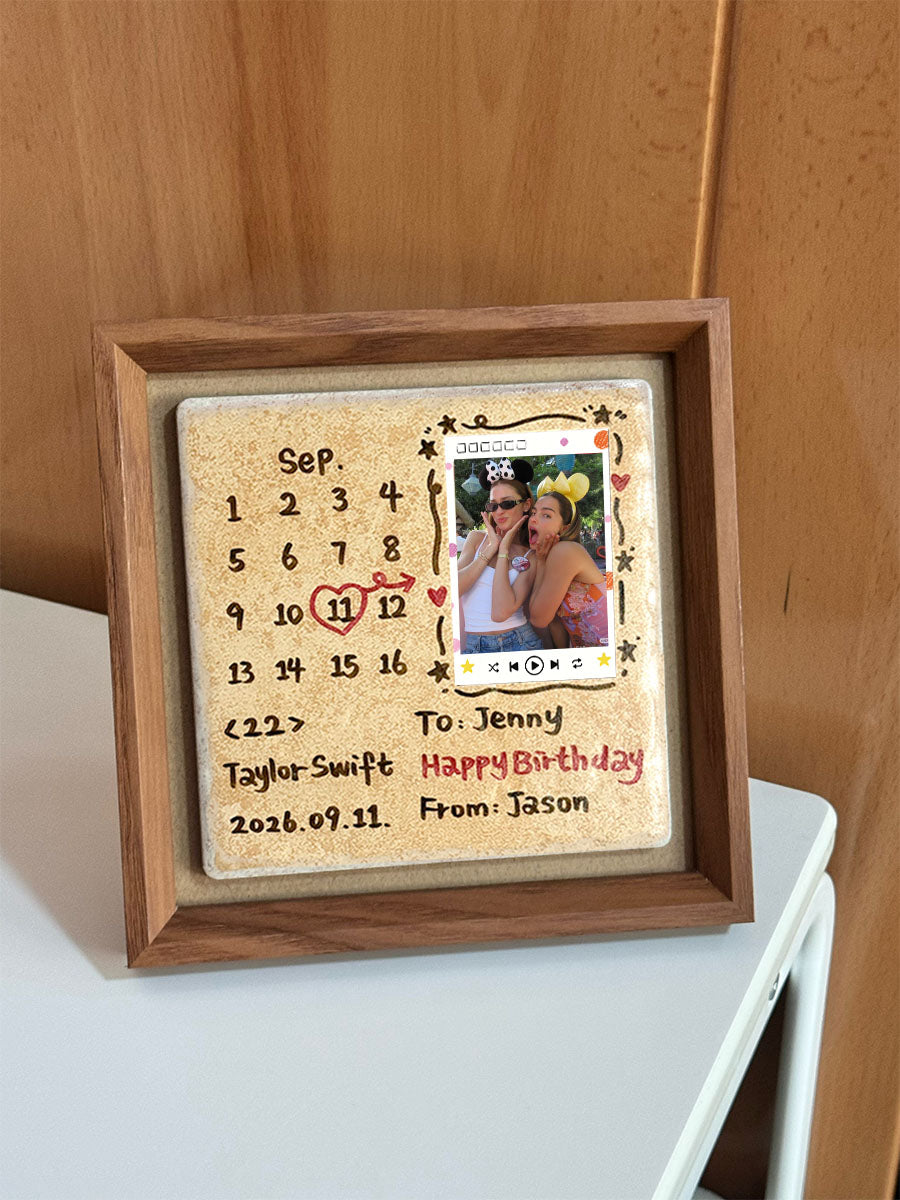 Custom NFC Music Plaque with Photo - Tap to Play Spotify Song | Personalized Birthday Gift for Him/Her