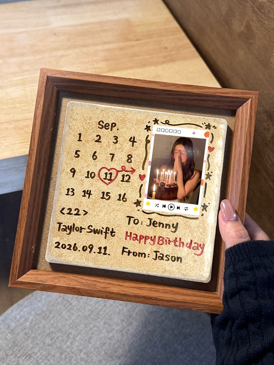 Custom NFC Music Plaque with Photo - Tap to Play Spotify Song | Personalized Birthday Gift for Him/Her