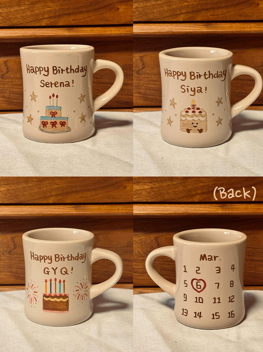 Niche Style, Ceramic Plate and Coffee Mugs with Hand-painted and Customized, Perfect Birthday Gifts